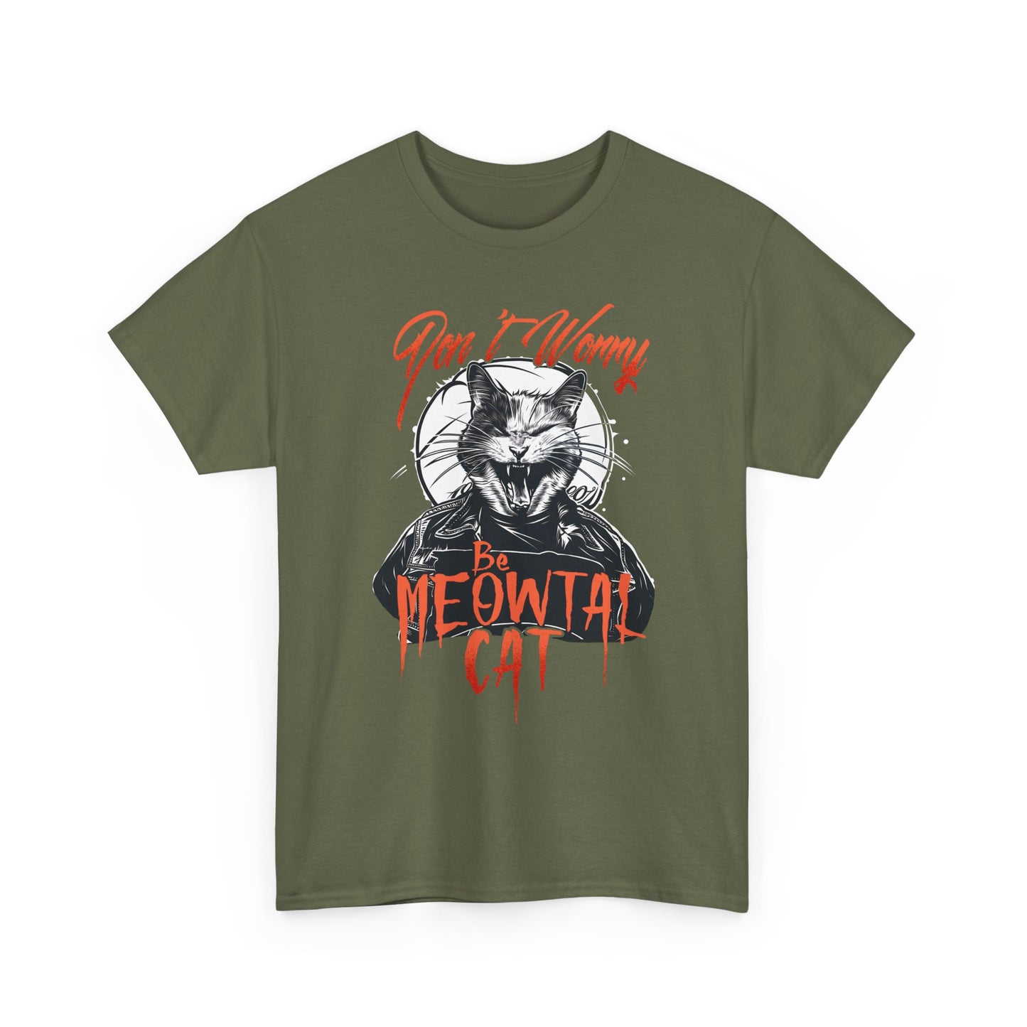 Meowtal Cat T-Shirt — 'Don't Worry' Gothic Cat Graphic Tee
