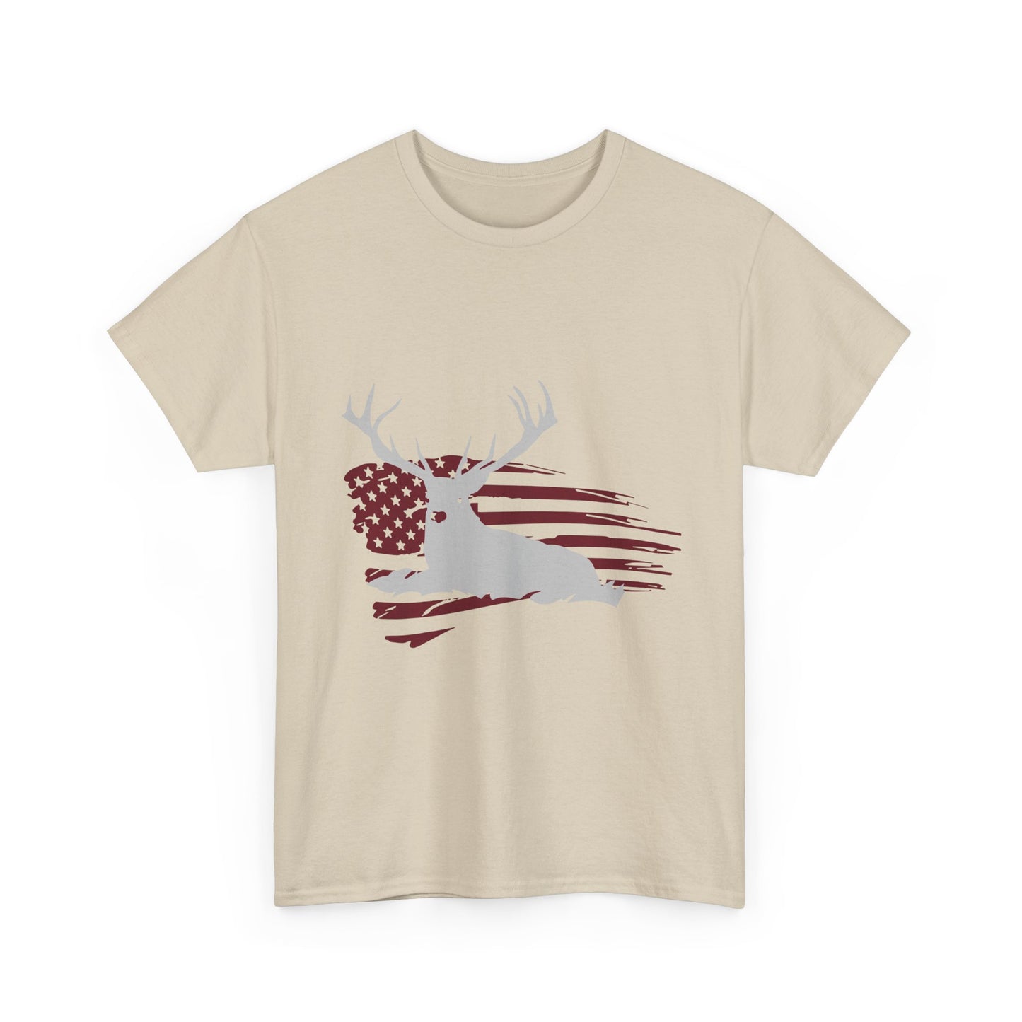 Patriotic Deer Flag T‑Shirt – American Hunting Graphic Tee