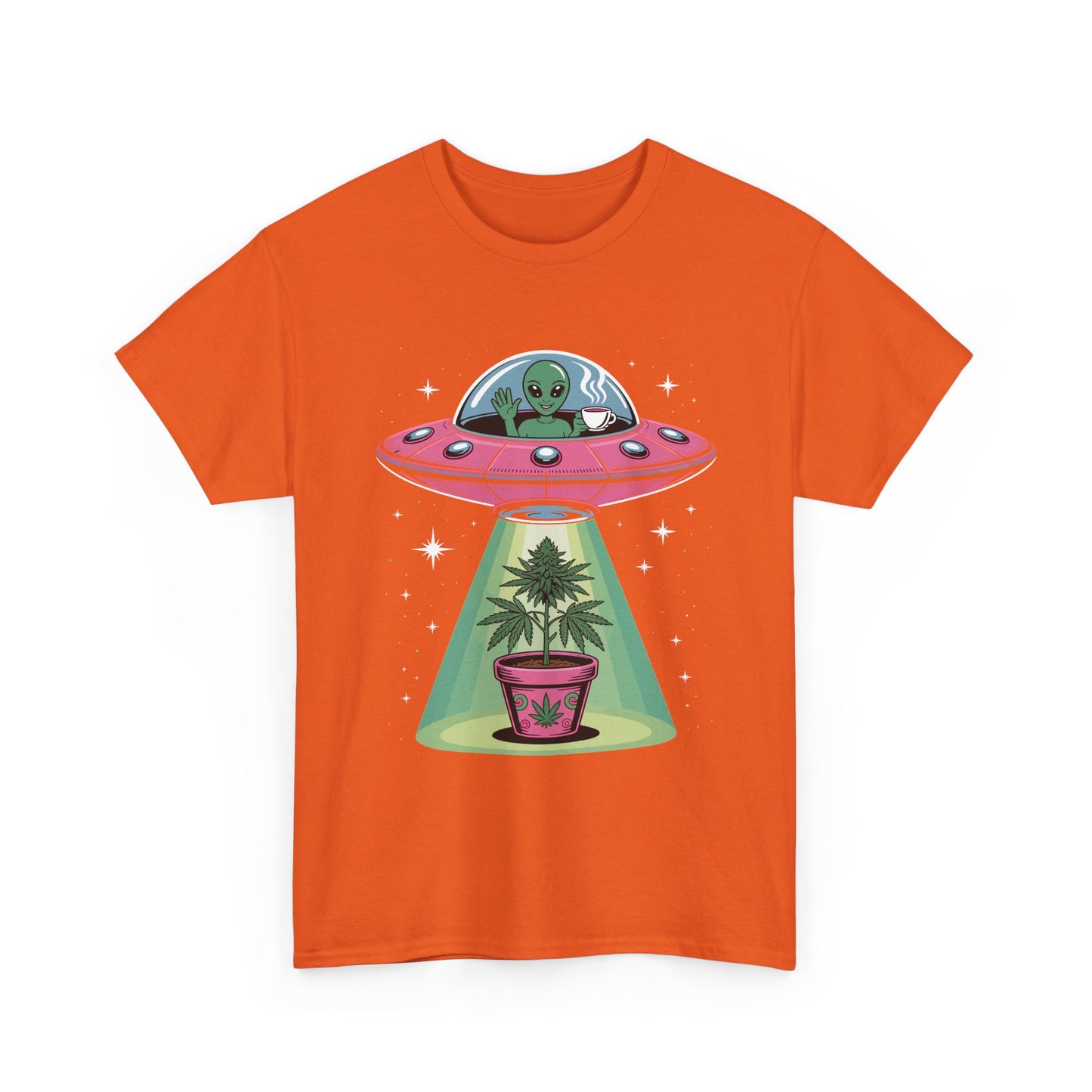 Alien UFO Plant Tee — Cute Extraterrestrial Plant Abduction Graphic T-Shirt