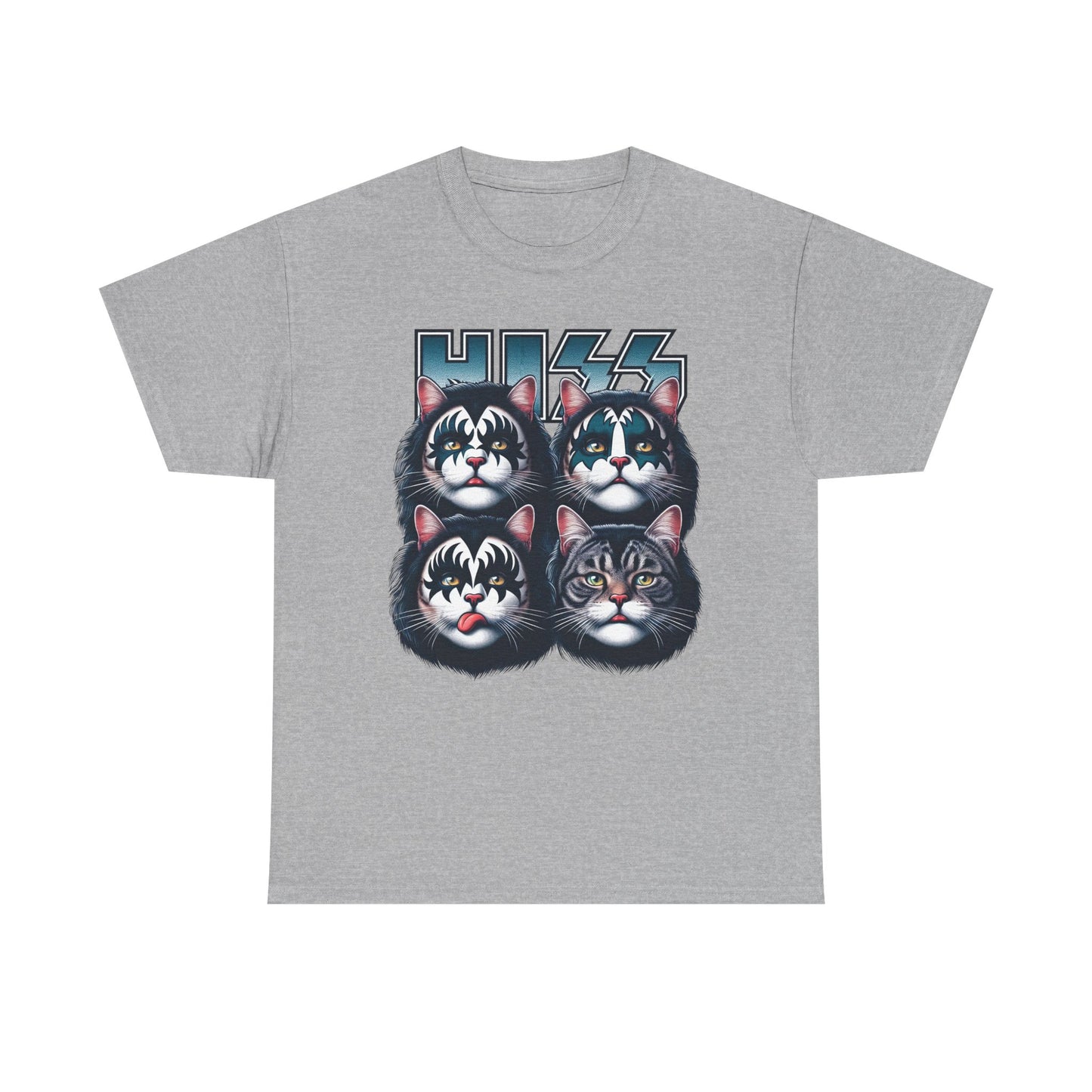 KISS-Style Rock Cat Band T-Shirt