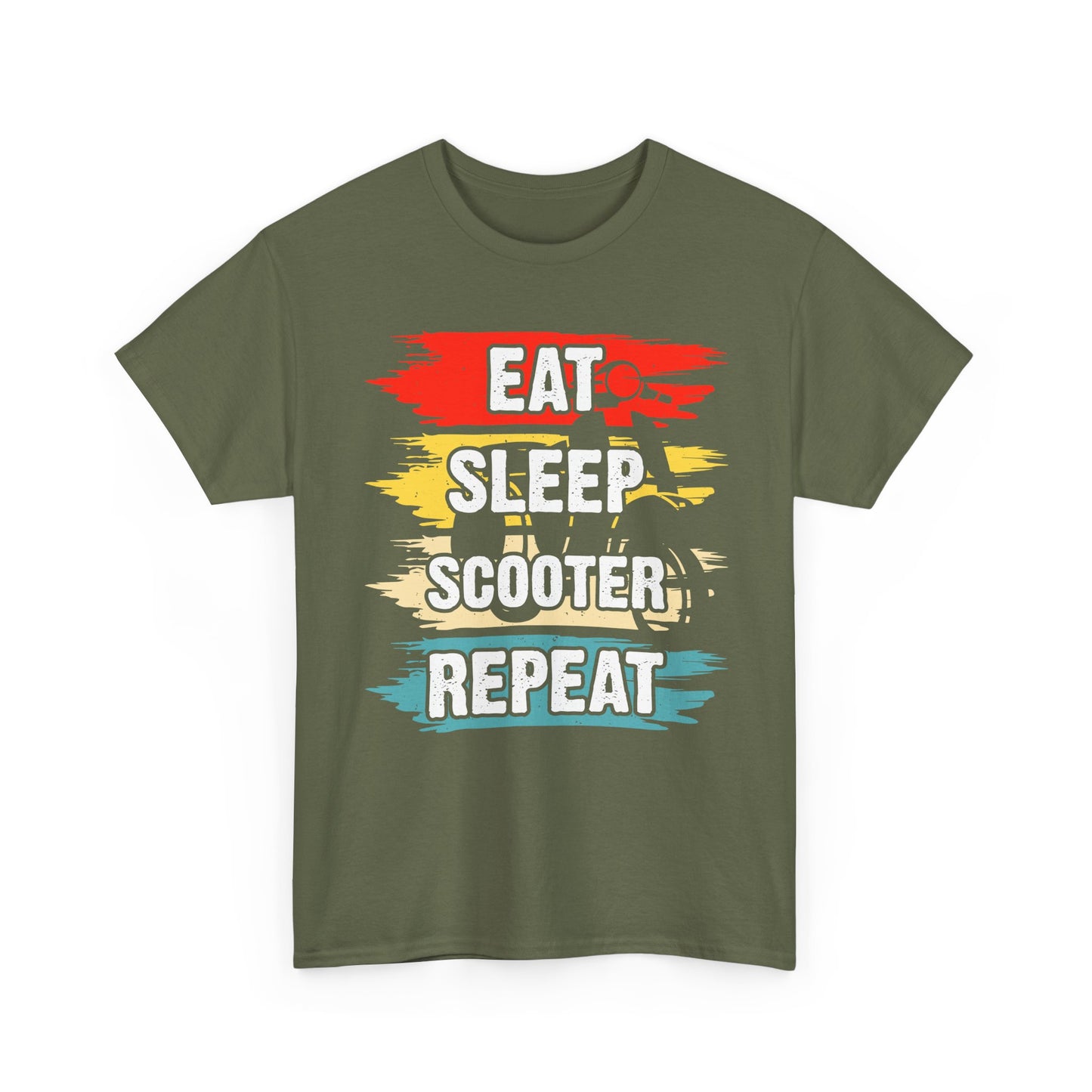 Eat Sleep Scooter Repeat T‑Shirt — Retro Scooter Rider Tee