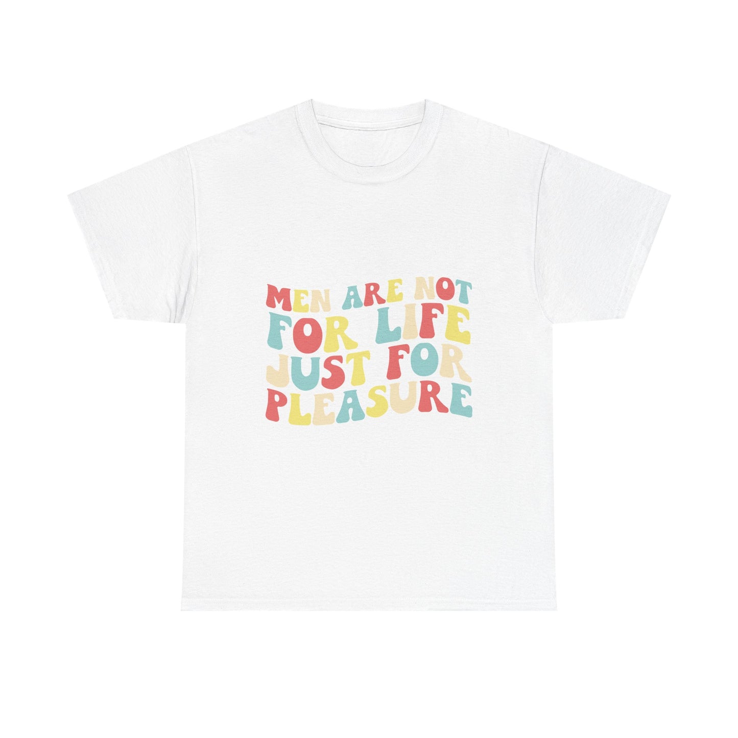 T-Shirt — "Men Are Not For Life Just For Pleasure" Retro Colorblock Graphic Tee