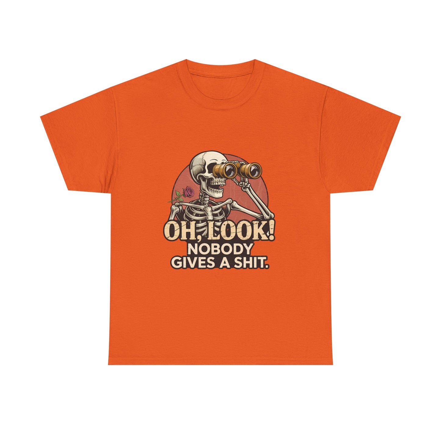 Skull Binoculars Tee — "Oh, Look! Nobody Gives a Shit." Graphic T-Shirt