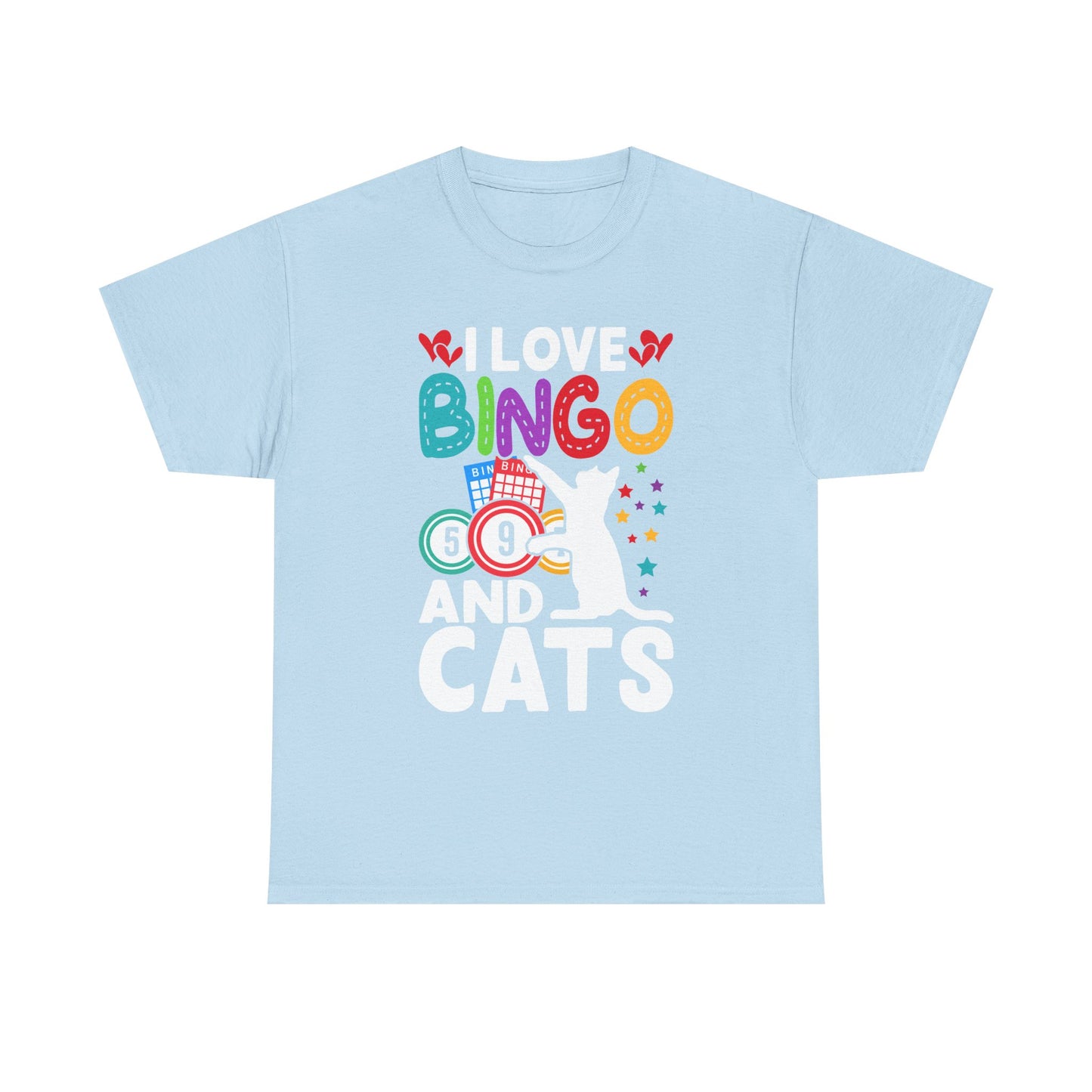 I Love Bingo and Cats T-Shirt — Funny Cat Lover Bingo Tee