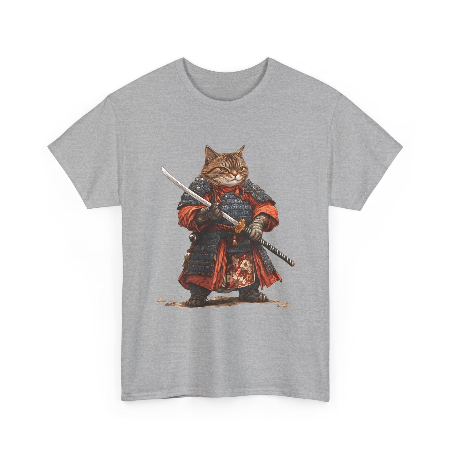 Samurai Cat T-Shirt – Warrior Tabby Graphic Tee