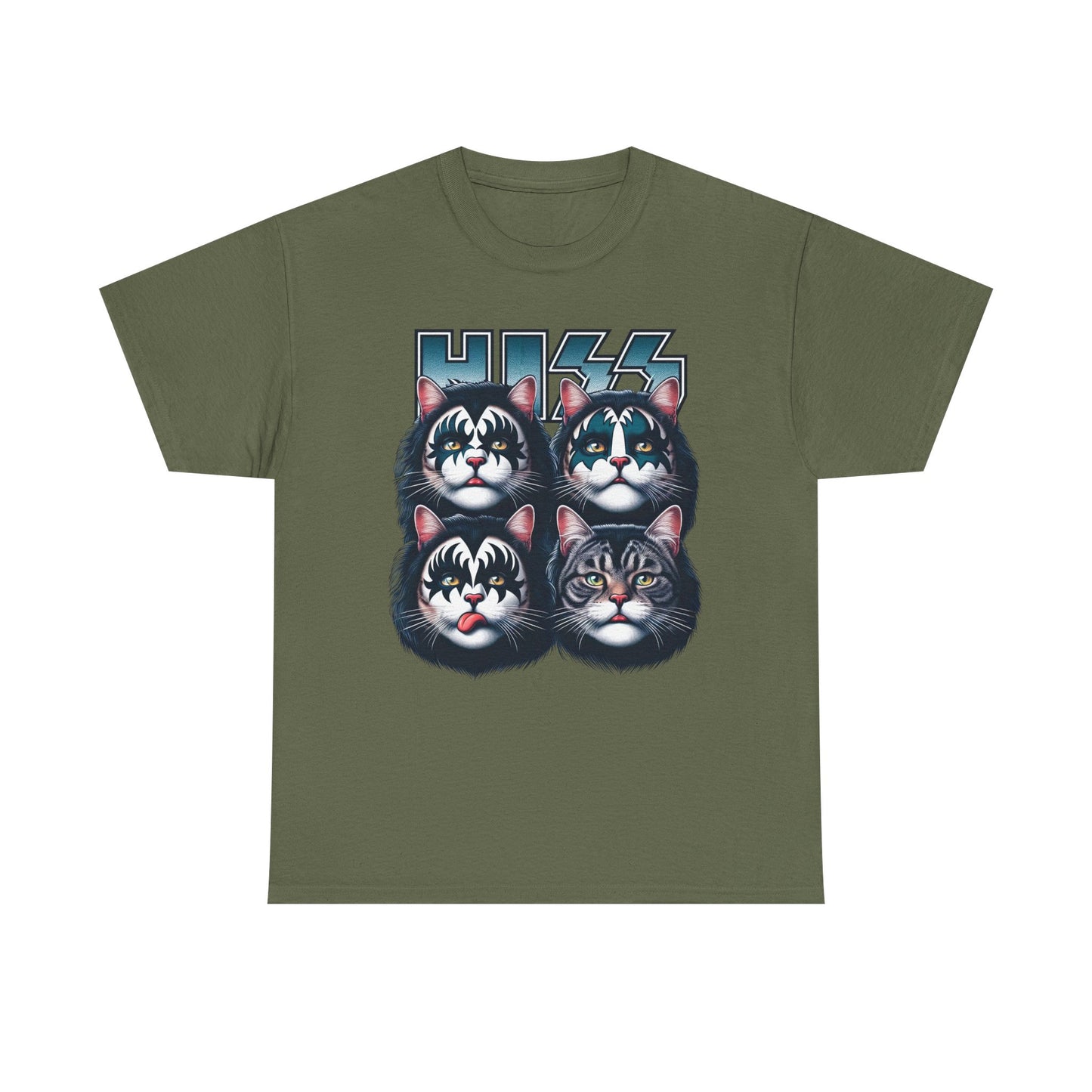 KISS-Style Rock Cat Band T-Shirt