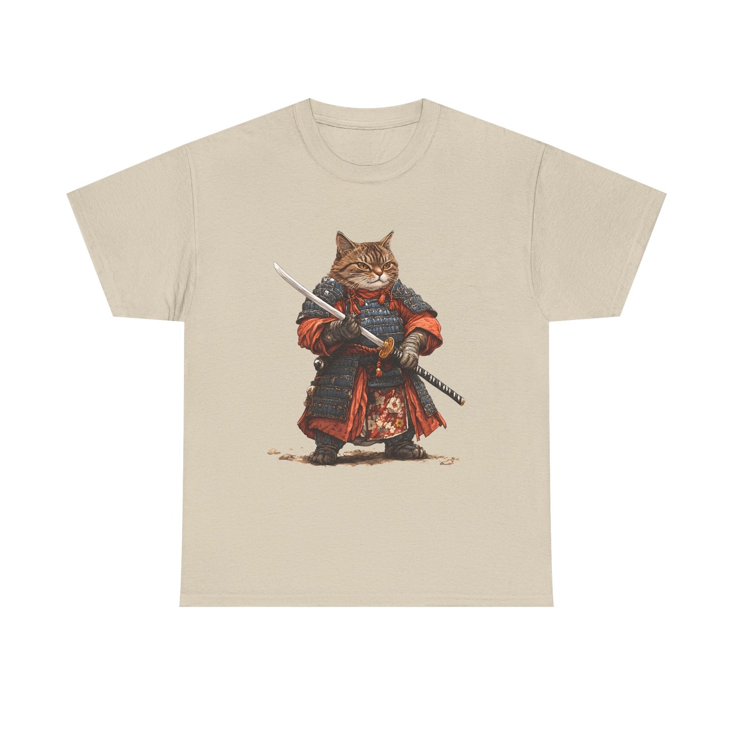Samurai Cat T-Shirt – Warrior Tabby Graphic Tee