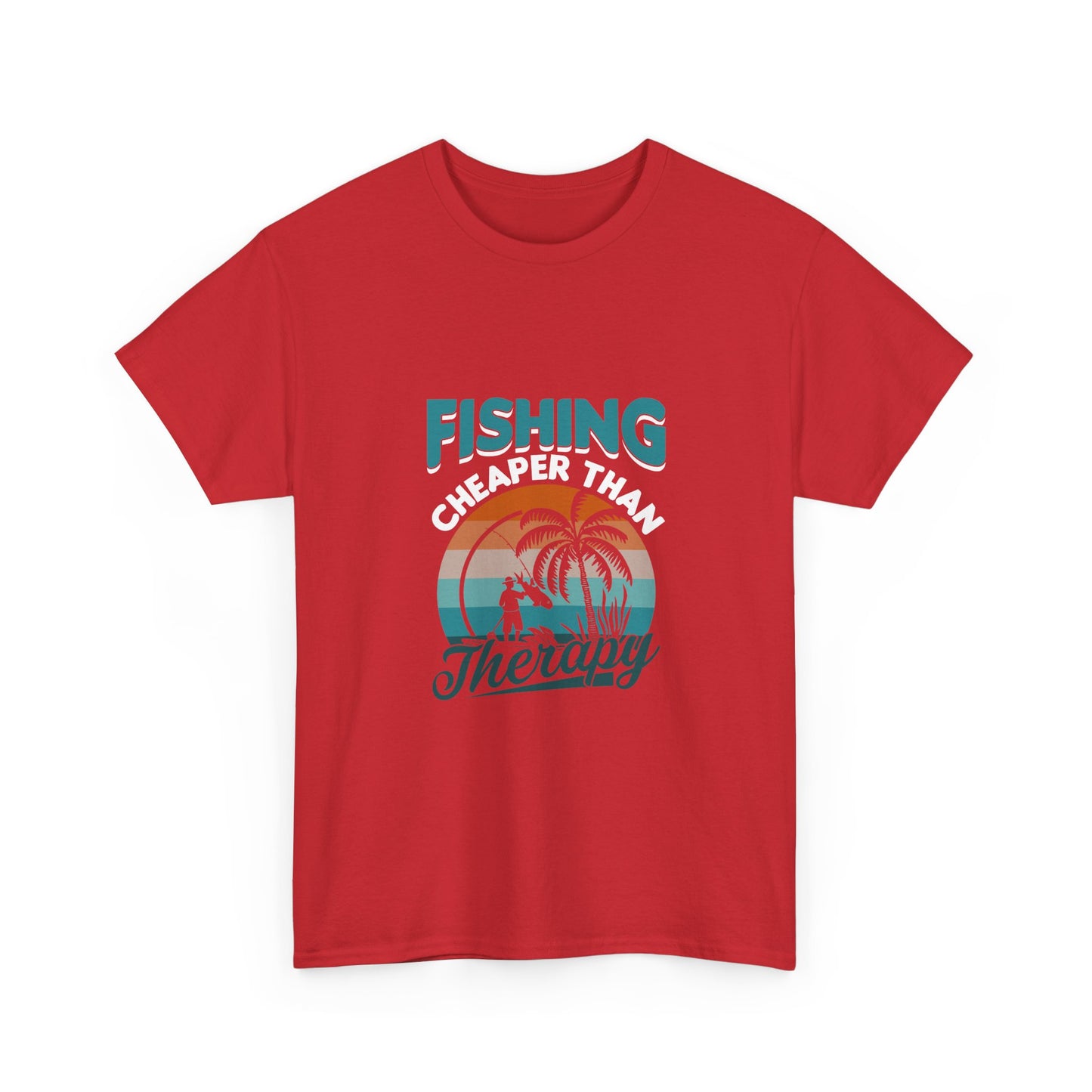 Fishing Cheaper Than Therapy T-Shirt — Retro Palm Beach Fishing Tee