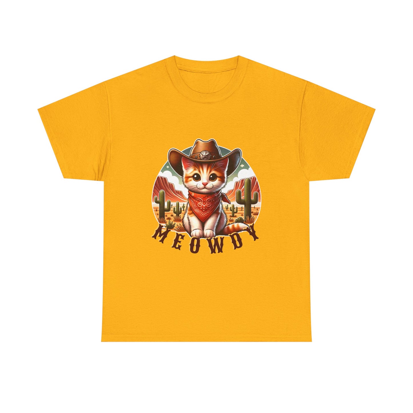 Cat Cowboy Tee — "Meowdy" Western Kitten Graphic T-Shirt