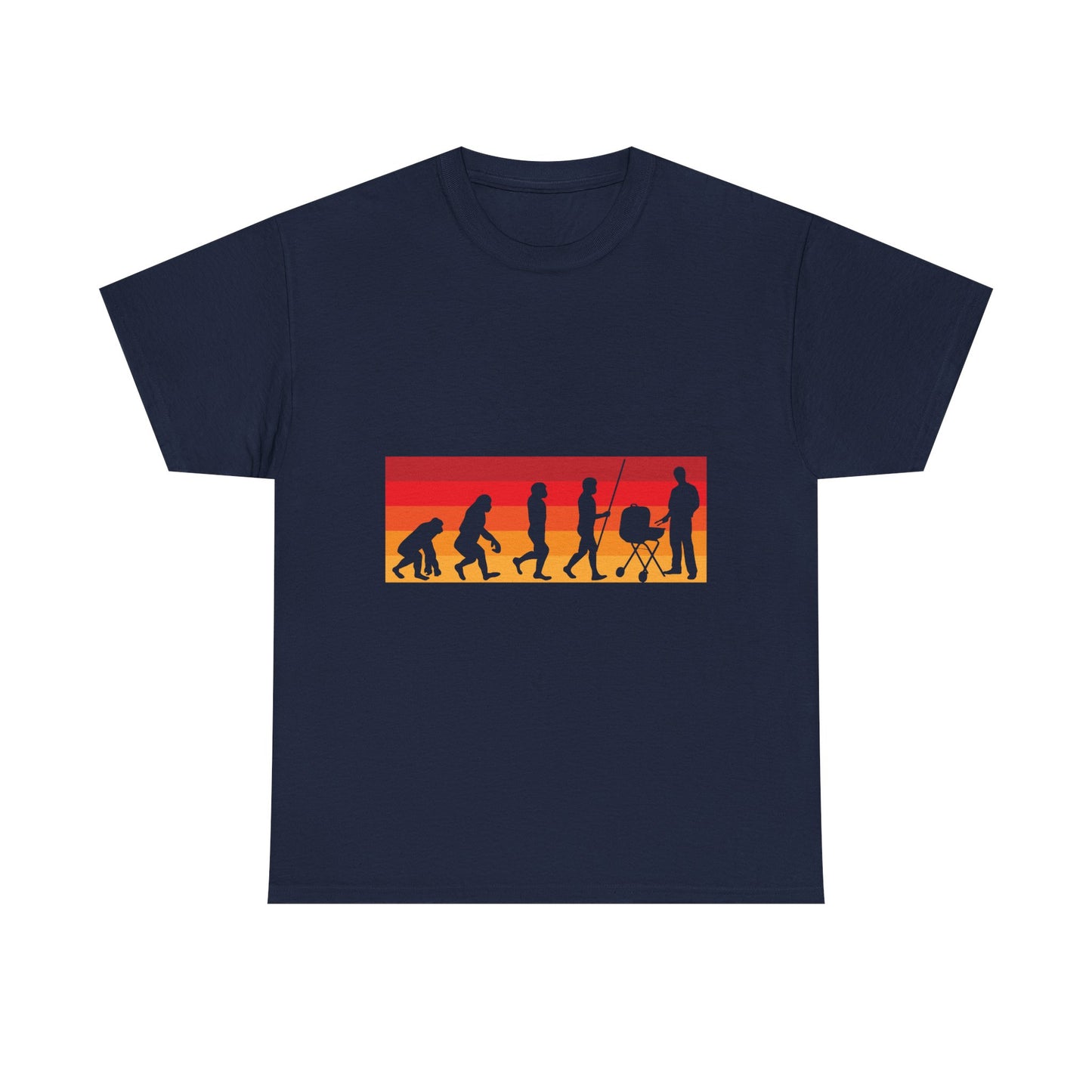 Evolution of Parenthood T-Shirt — Retro Sunset Dad to Parent Silhouette Tee