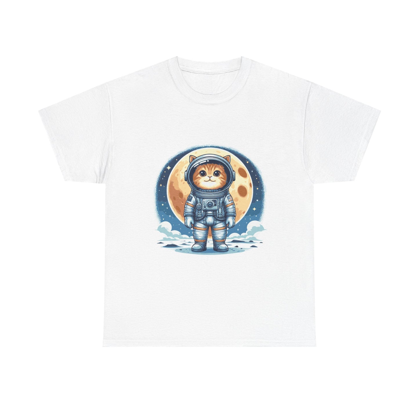 Astronaut Cat T-Shirt – Cute Space Kitty Tee with Moon