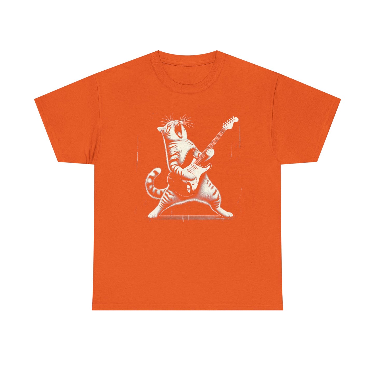 Cat Rocker T-Shirt — Guitar Playing Cat Vintage Band Tee