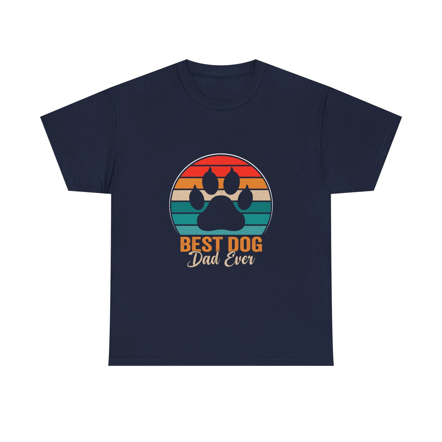 Best Dog Dad Ever T-Shirt — Retro Paw Print Tee for Dog Lovers
