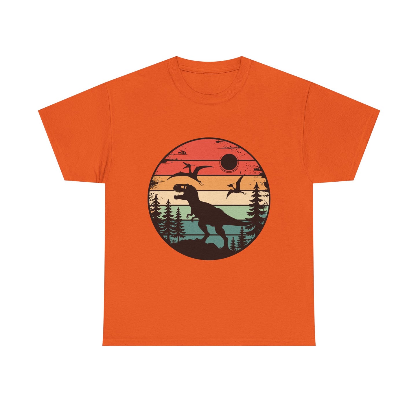 T-Rex Sunset Tee — Retro Dinosaur Graphic T-Shirt