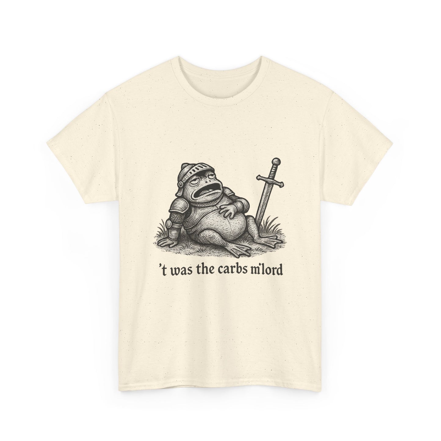 T-Shirt — 't was the carbs m'lord Funny Fantasy Frog Graphic Tee