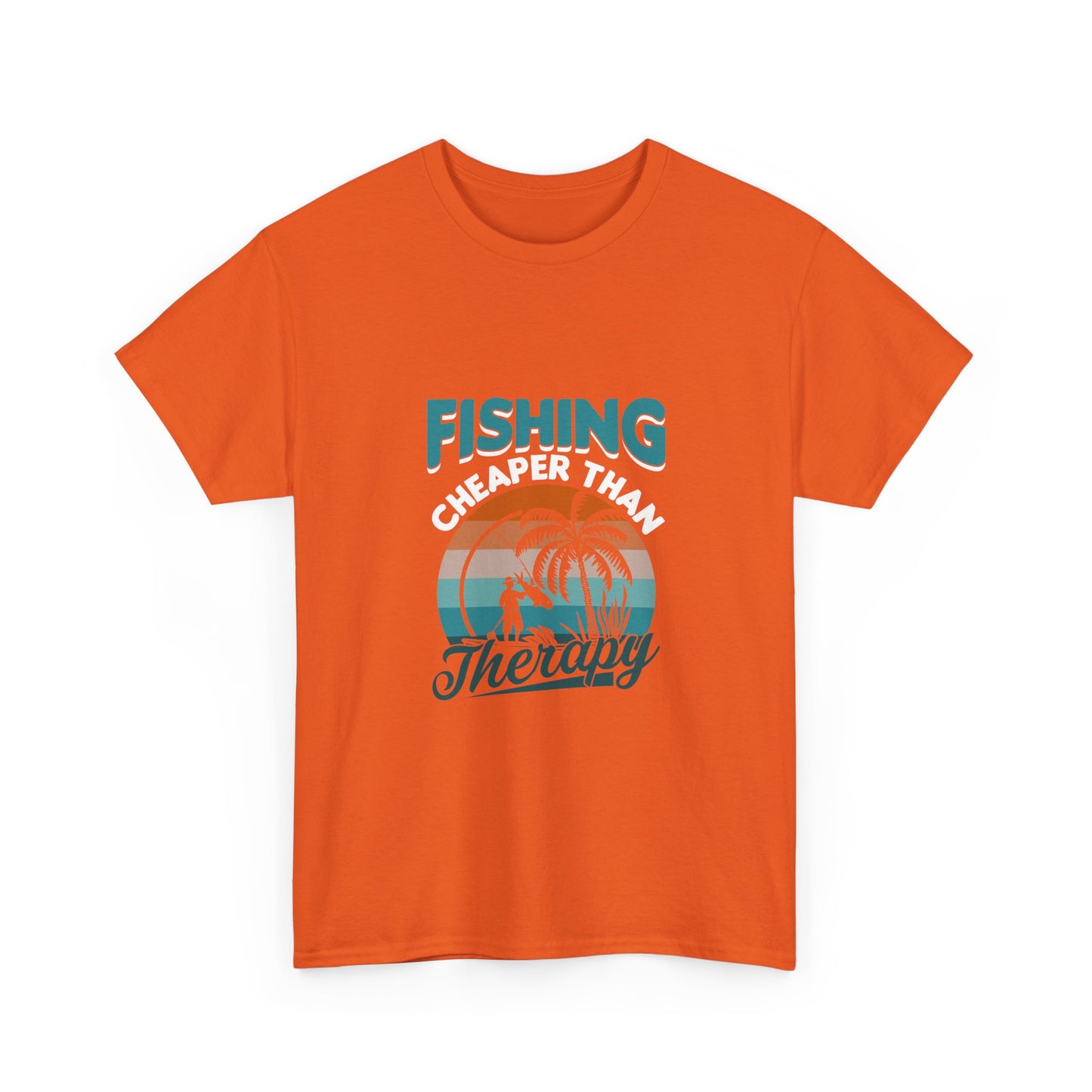 Fishing Cheaper Than Therapy T-Shirt — Retro Palm Beach Fishing Tee